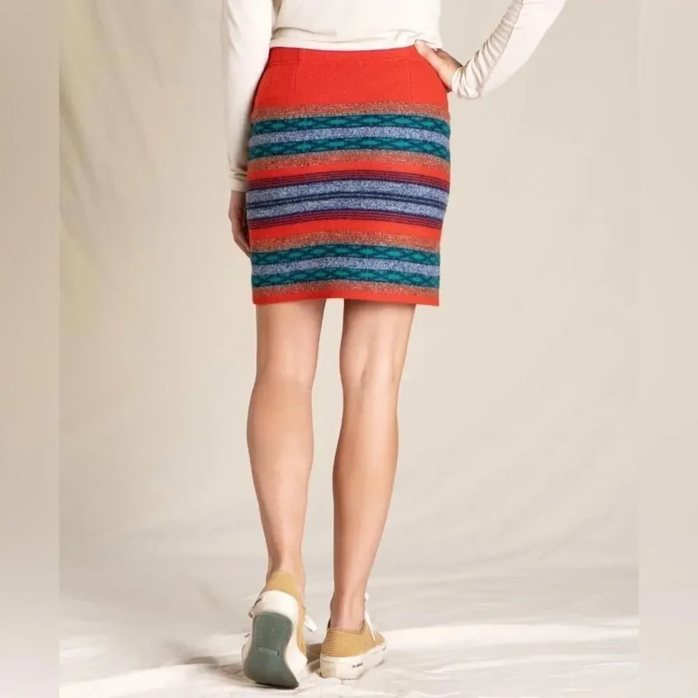 LAST ONE! NWT Toad&Co 100% Merino Wool Ethically Sourced Colorful Pencil Skirt M - Picture 3 of 3